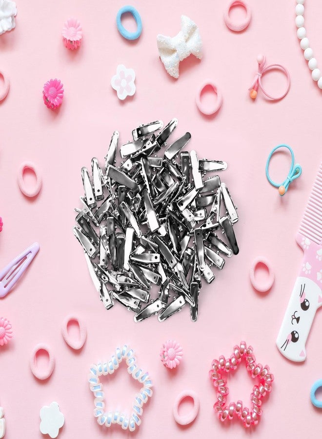 80 قطعة من مشابك الشعر المعدنية الصغيرة الفضية على شكل تمساح، مشابك شعر لإكسسوارات الشعر والحرف اليدوية، مشابك شعر على شكل تمساح لمستلزمات الأعمال اليدوية، مشابك شعر مسطحة على شكل فيونكة (فضية) - Image 5